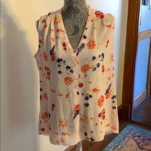 Rose and olive floral blouse